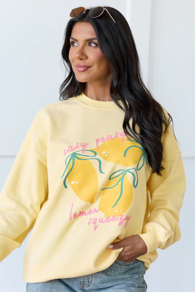 Easy Peasy Yellow Graphic Sweatshirt - Image 2