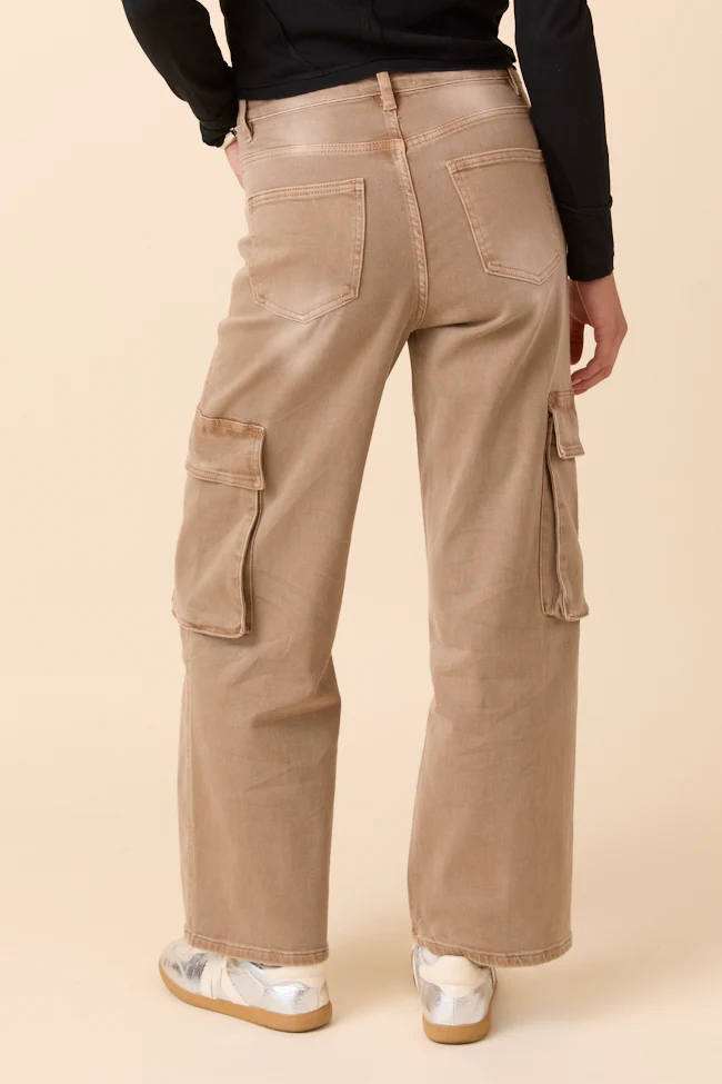 Edith Vintage Khaki High Rise Wide Leg Jeans FINAL SALE - Image 5
