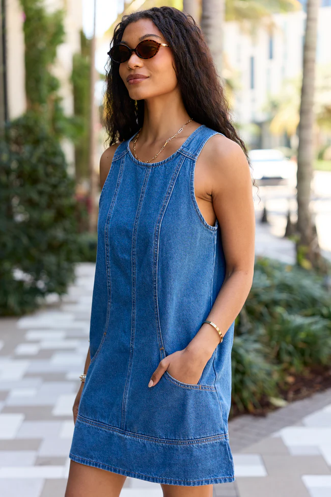Ellie Denim Mini Dress - Image 3