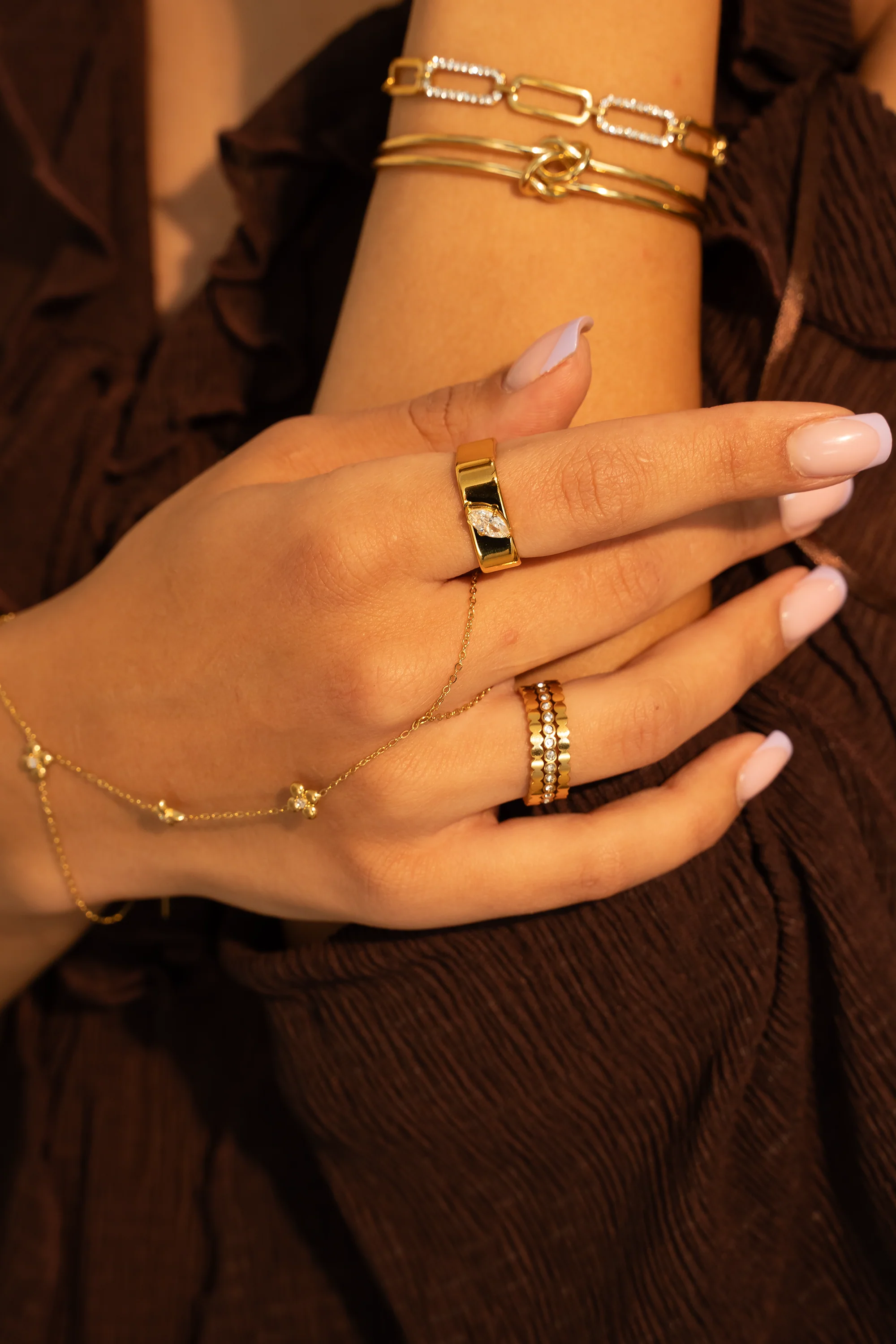 Ellie Gold Stacking Ring Set - Image 3