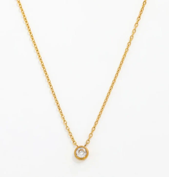 Emma Diamond Pendant Gold Necklace