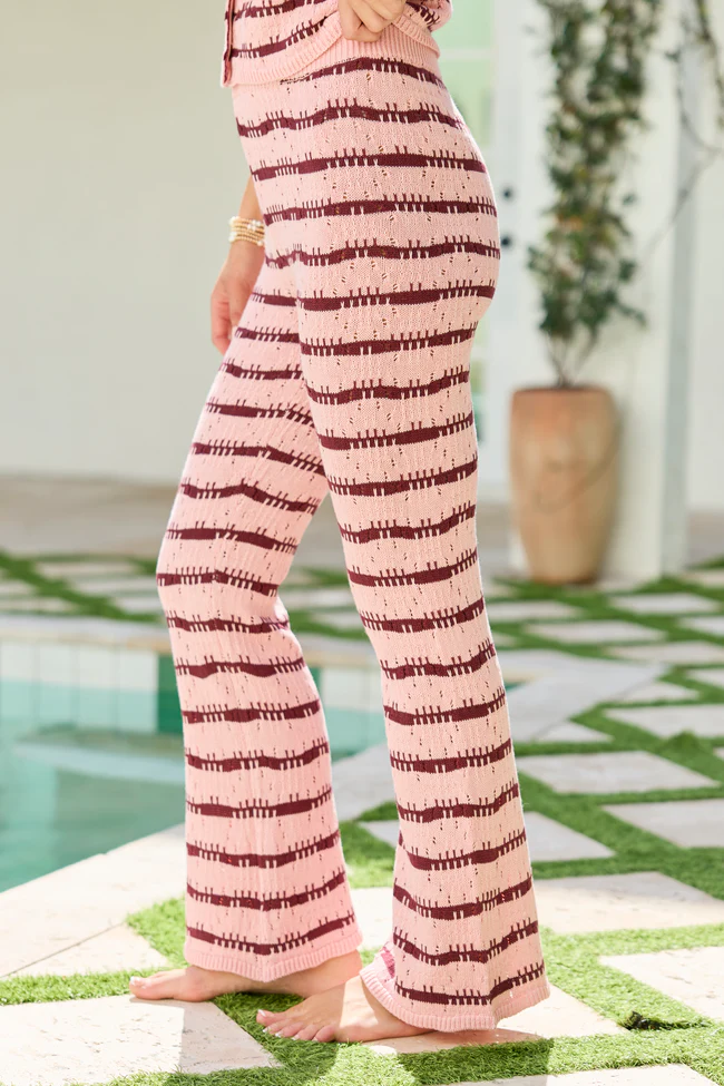 Emma Pink Striped Lounge Pants - Image 3