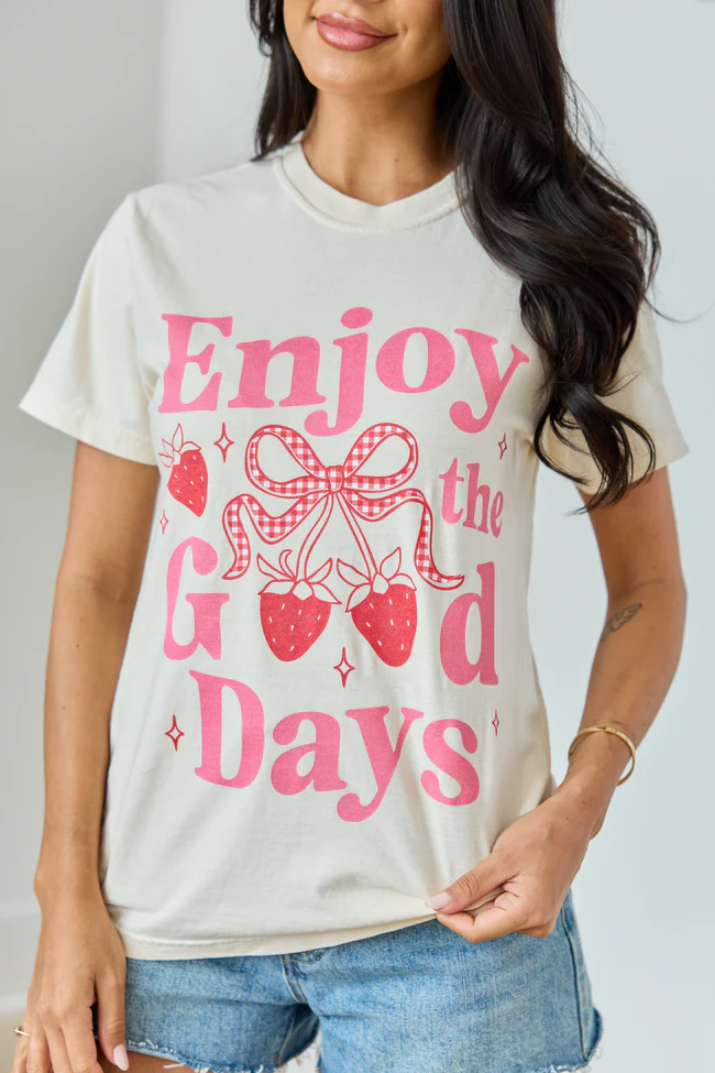 Enjoy The Good Days Ivory Graphic Tee - Image 2