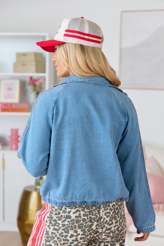 Erica Denim Zip Up Jacket - Image 5