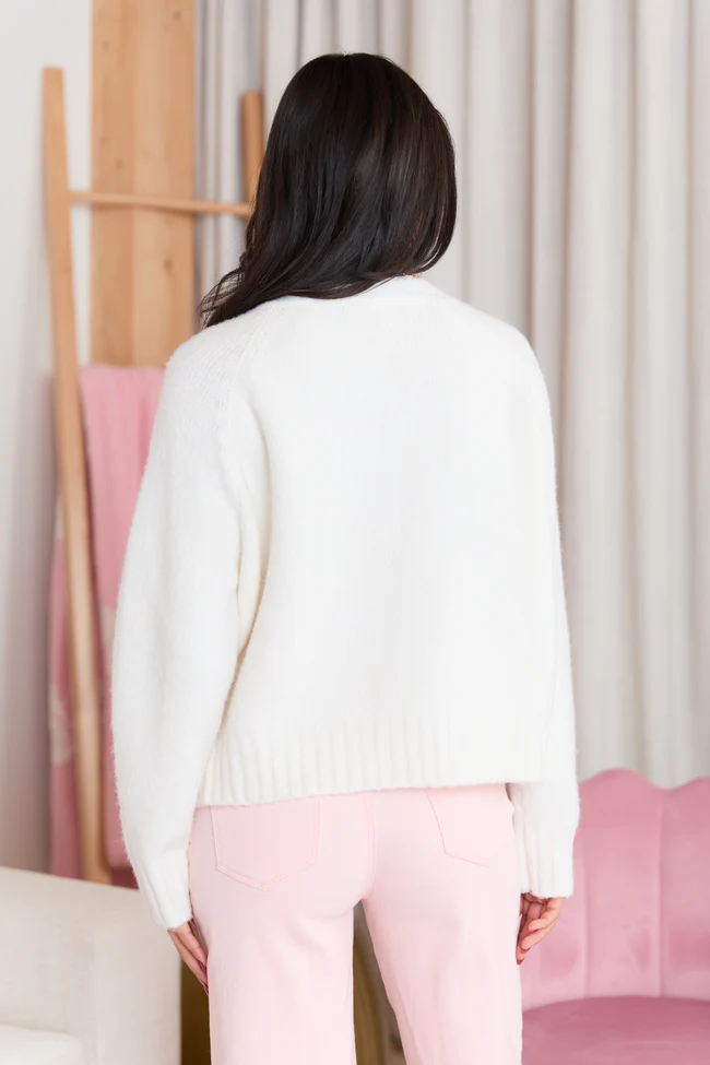 Fallon Ivory V-Neck Sweater - Image 5
