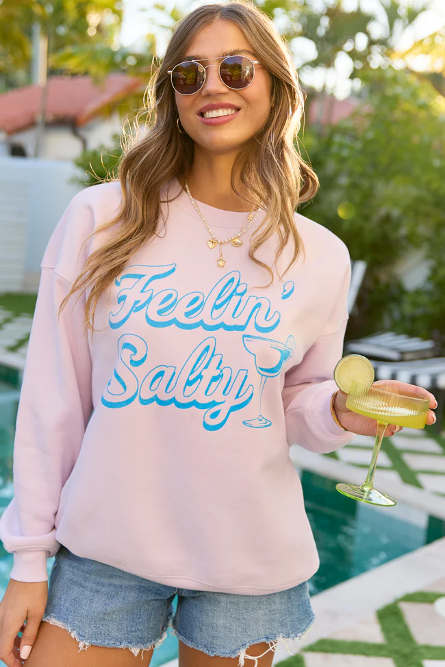 Feelin' Salty Purple Graphic Sweatshirt