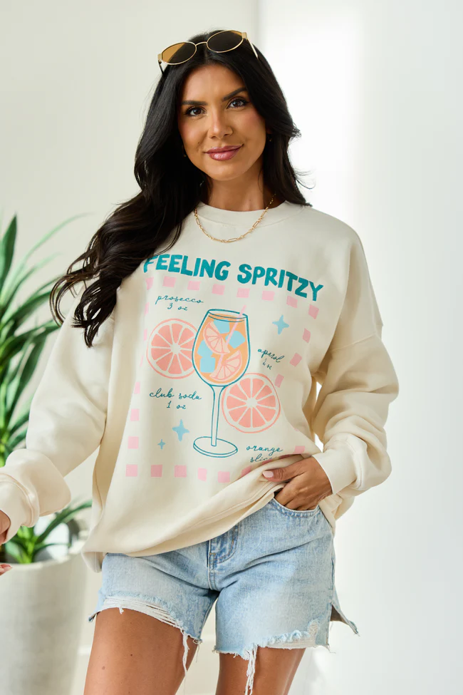 Feeling Spritzy Cream Graphic Sweatshirt - Image 4