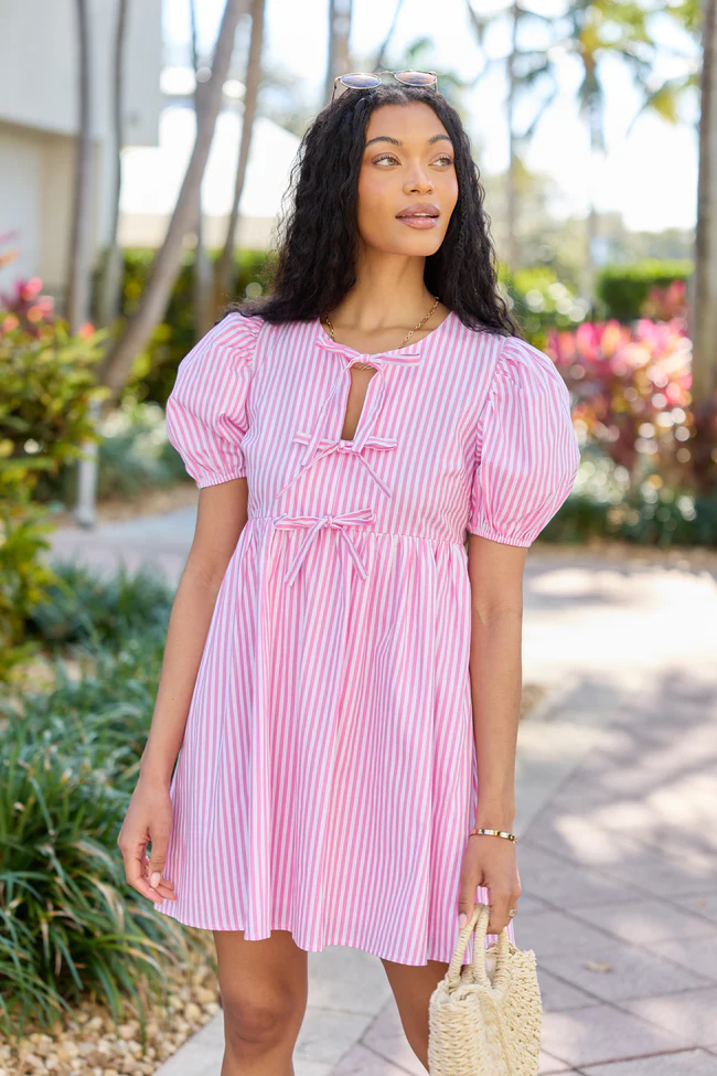 Fern Pink Striped Dress - Image 3