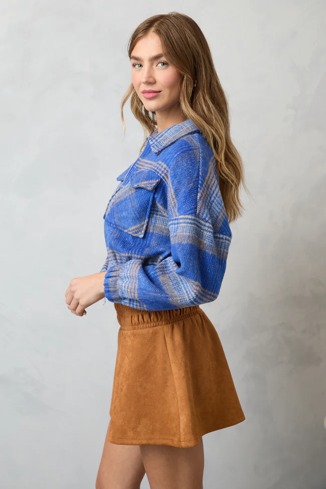 Finley Blue Plaid Jacket FINAL SALE - Image 3