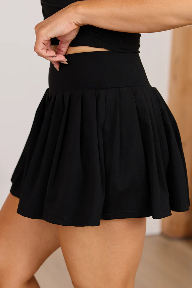 For The Win Black Pleated Tennis Skirt - Image 3