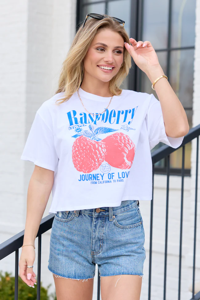 Fruitful Love Raspberry Boxy Graphic Tee - Image 3