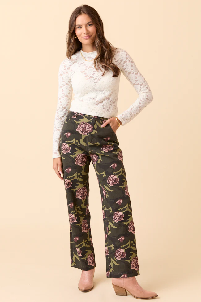 Gabbie Floral Camo Wide Leg Jeans FINAL SALE - Image 2