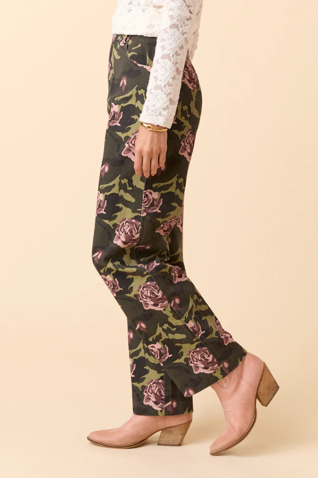 Gabbie Floral Camo Wide Leg Jeans FINAL SALE - Image 3
