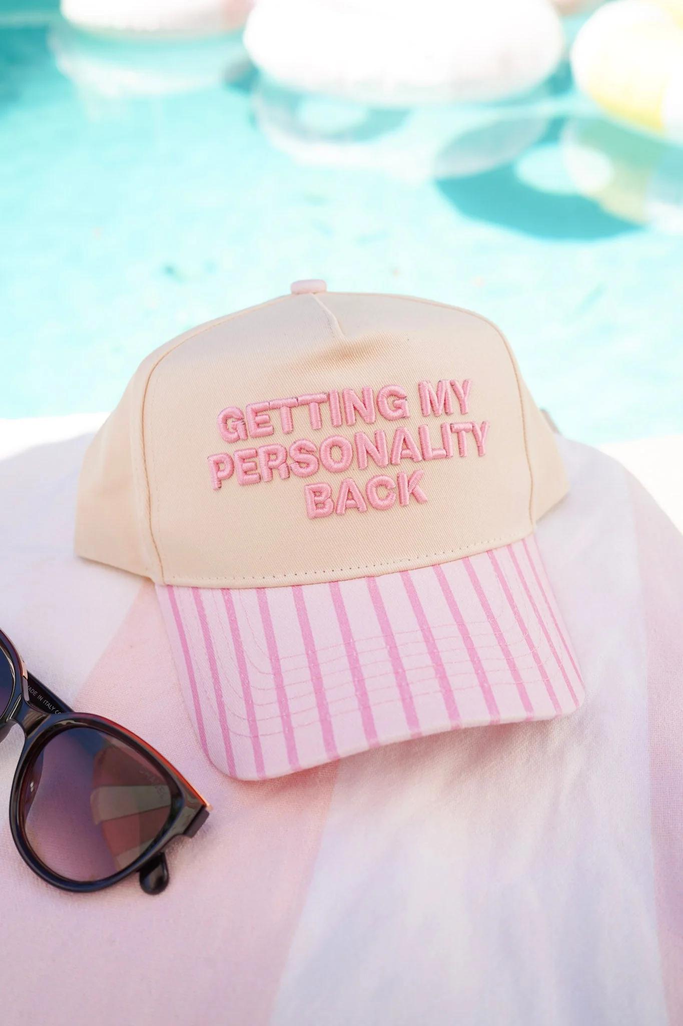 KenzKustomz Pink Stripe Trucker Hat - Getting my Personality Back - Image 3