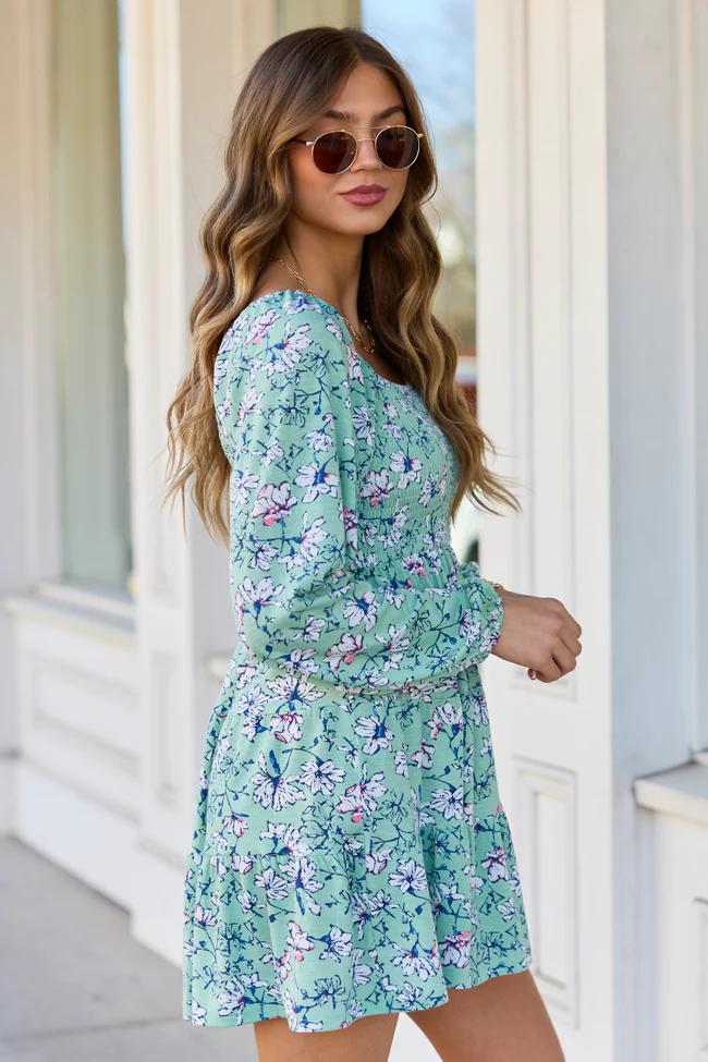 Gloria Green Floral Dress - Image 4