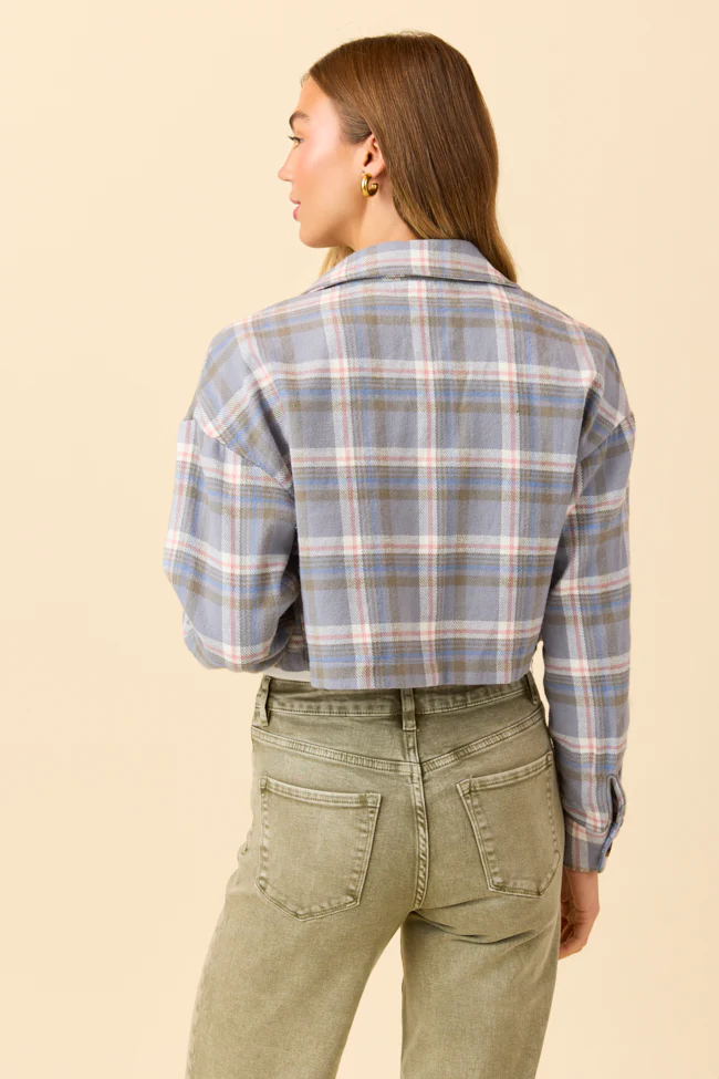 Gloria Light Blue Plaid Jacket FINAL SALE - Image 4