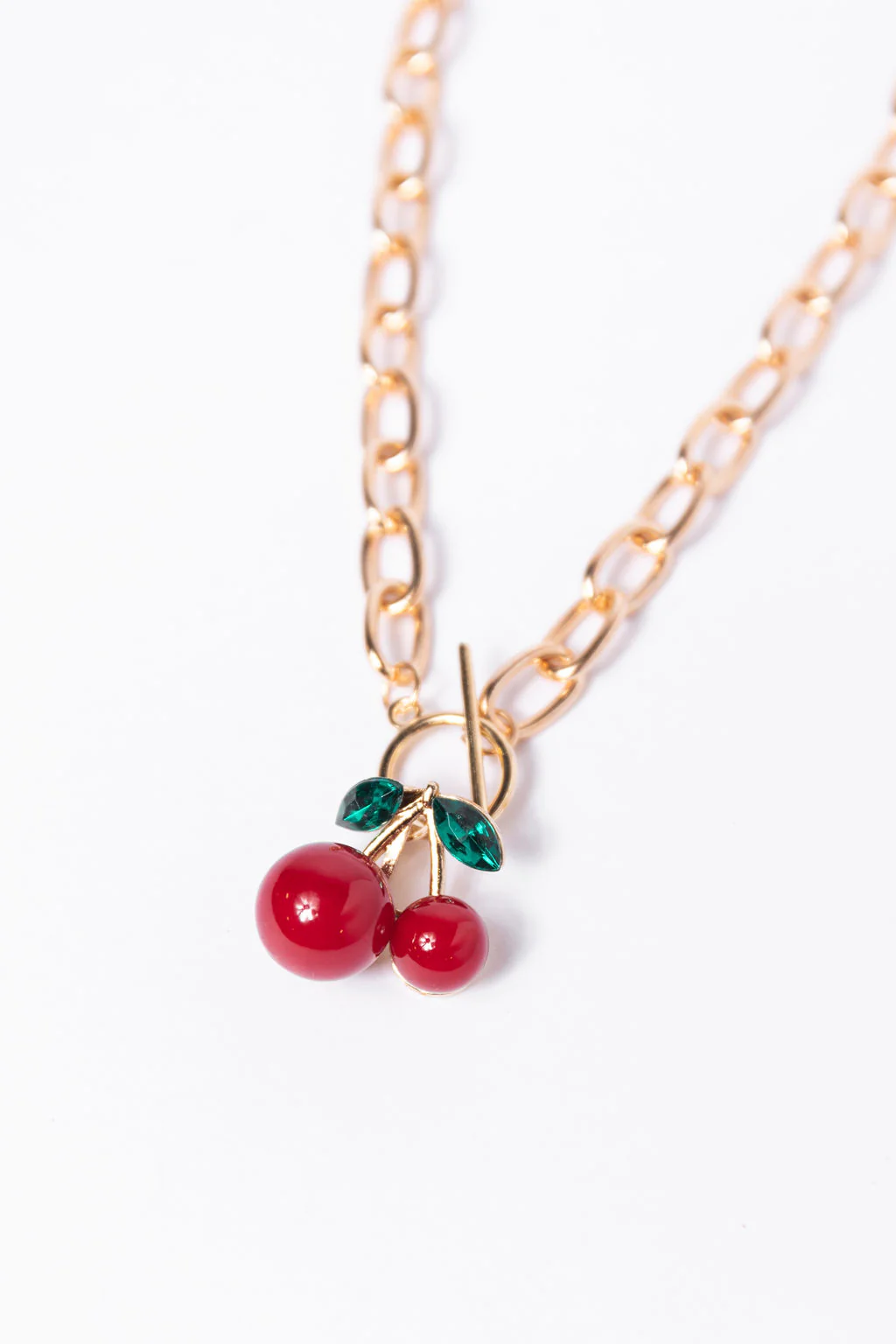 Gold Cherry Charm Necklace - Image 3