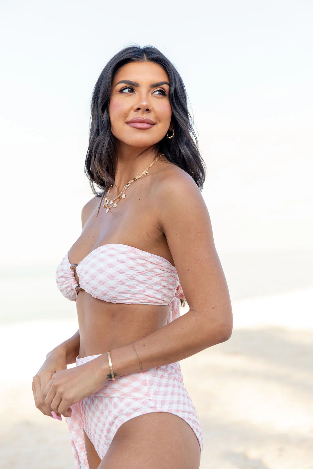 Golden Isle Pink Textured Ring Bikini Top - Image 5
