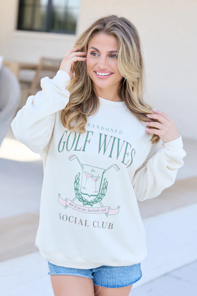 Golf Wives Cream Graphic Sweatshirt - Image 3