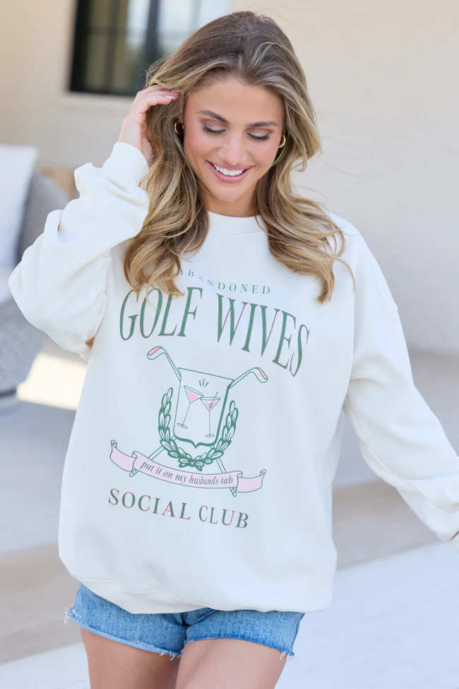 Golf Wives Cream Graphic Sweatshirt - Image 4