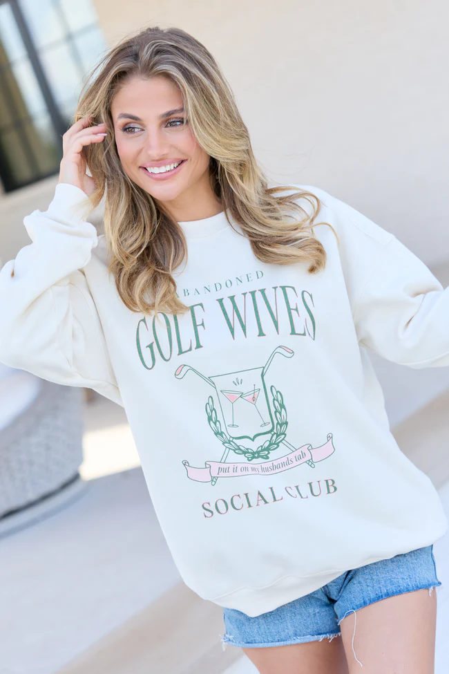 Golf Wives Cream Graphic Sweatshirt - Image 5