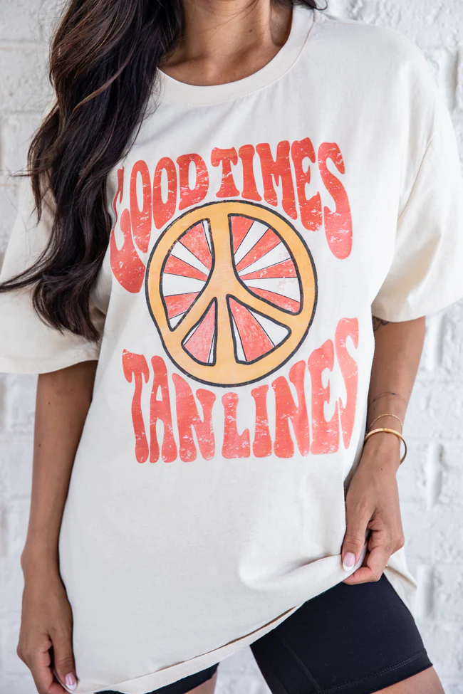 Good Times Tan Lines Ivory Comfort Color Graphic Tee - Image 2