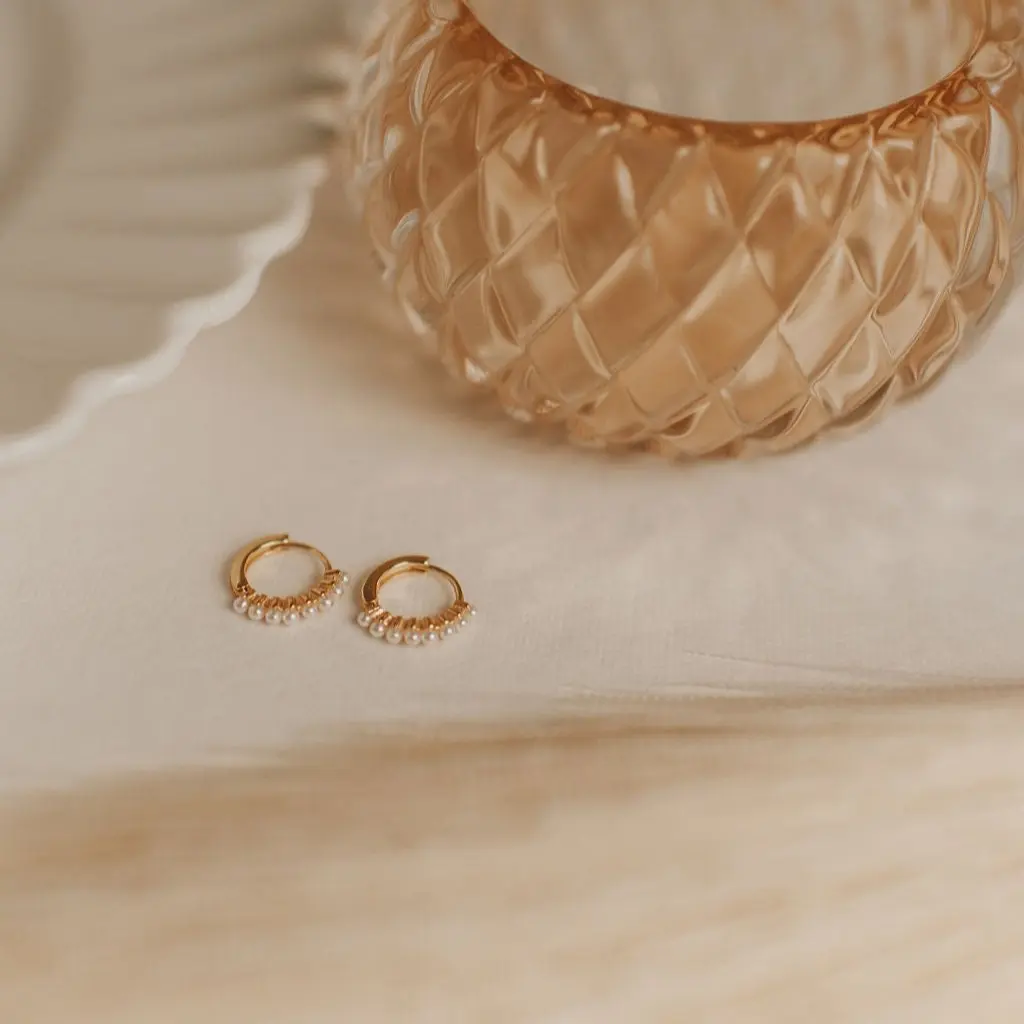 Grace Pearl Hoop Earrings - Image 6