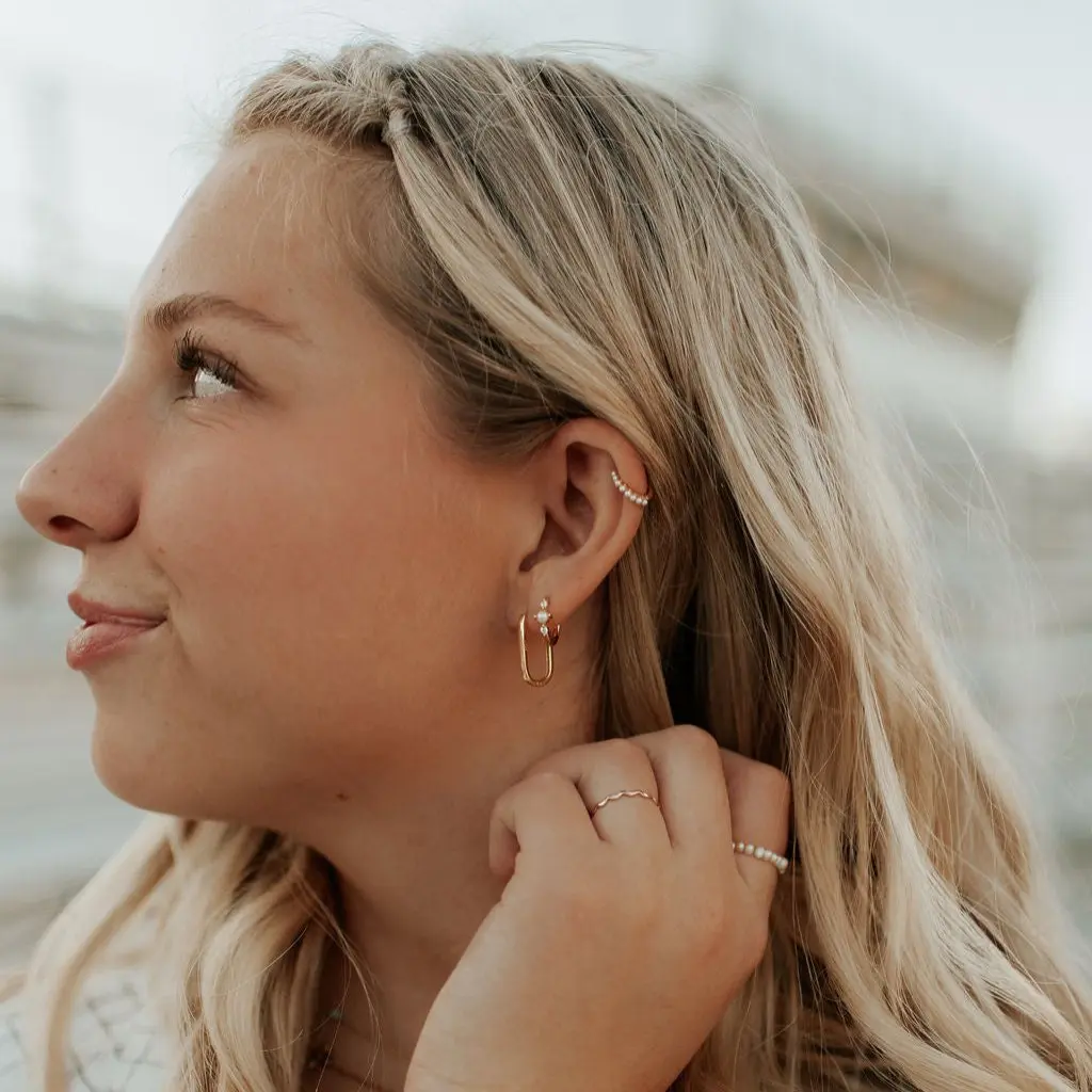 Grace Pearl Hoop Earrings - Image 7