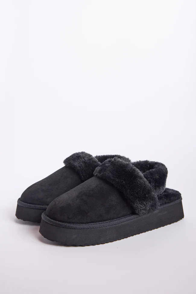 Greer Black Slingback Platform Slippers FINAL SALE - Image 3