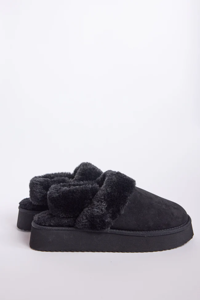 Greer Black Slingback Platform Slippers FINAL SALE - Image 5