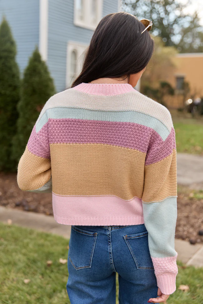 Greta Colorblock Multi Knit Crewneck Sweater - Image 5