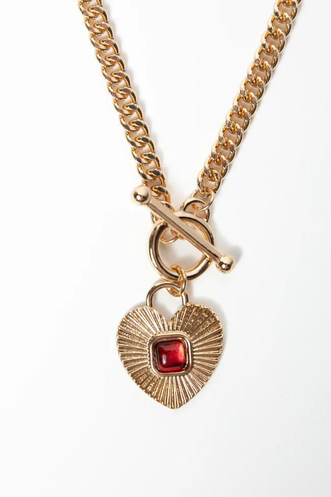 Hadlee Red Heart Toggle Necklace FINAL SALE