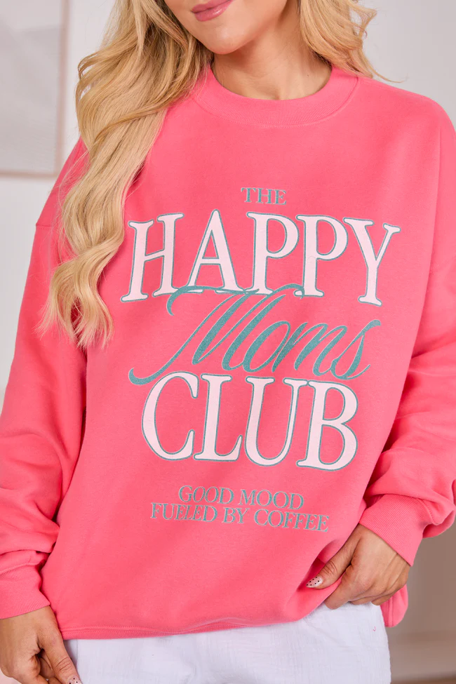 Happy Moms Club Light Red Graphic Sweatshirt - Image 2