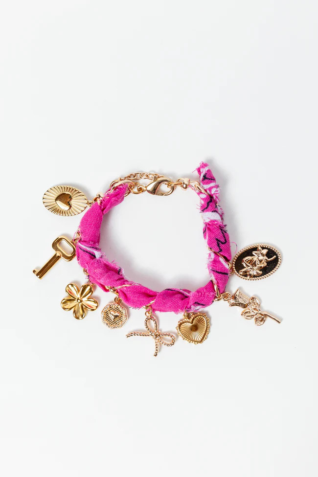Haven Pink Bandana Charm Bracelet FINAL SALE