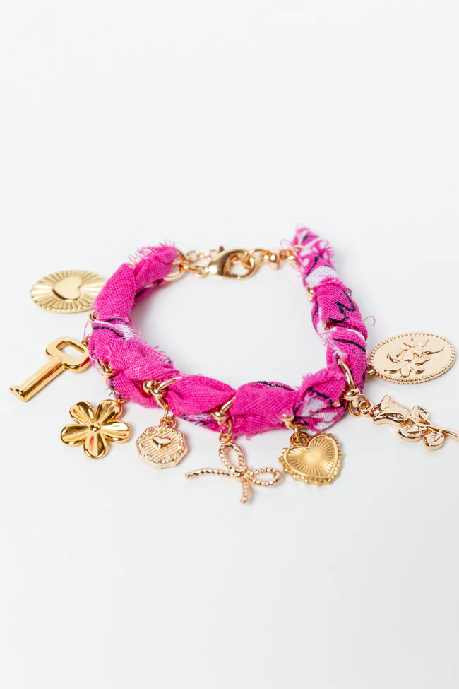 Haven Pink Bandana Charm Bracelet FINAL SALE - Image 2