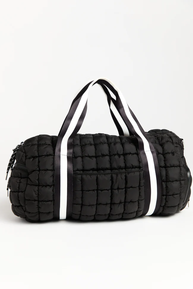 Haylie Active State Black Quilted Duffle Bag SALE - Image 3