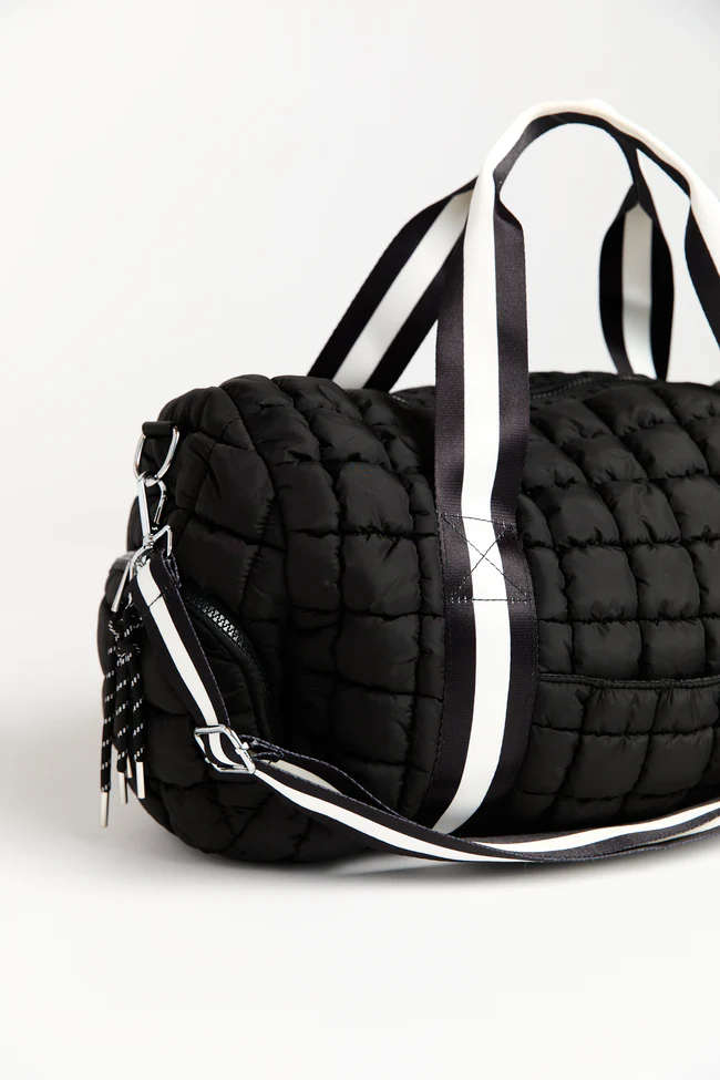 Haylie Active State Black Quilted Duffle Bag SALE - Image 5