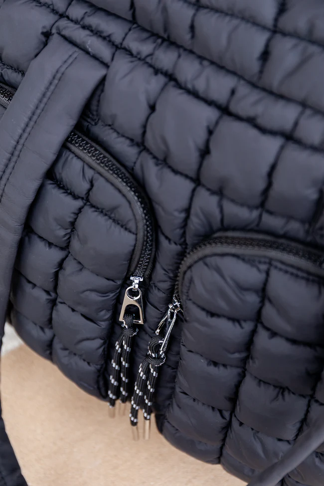 Haylie Black Quilted Weekender - Image 2