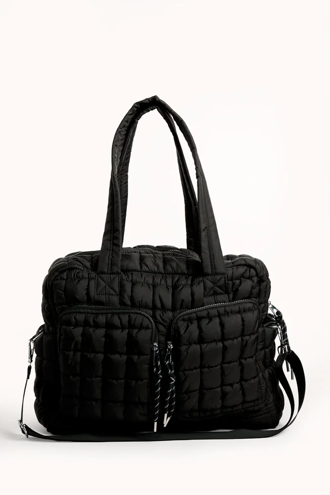 Haylie Black Quilted Weekender - Image 3