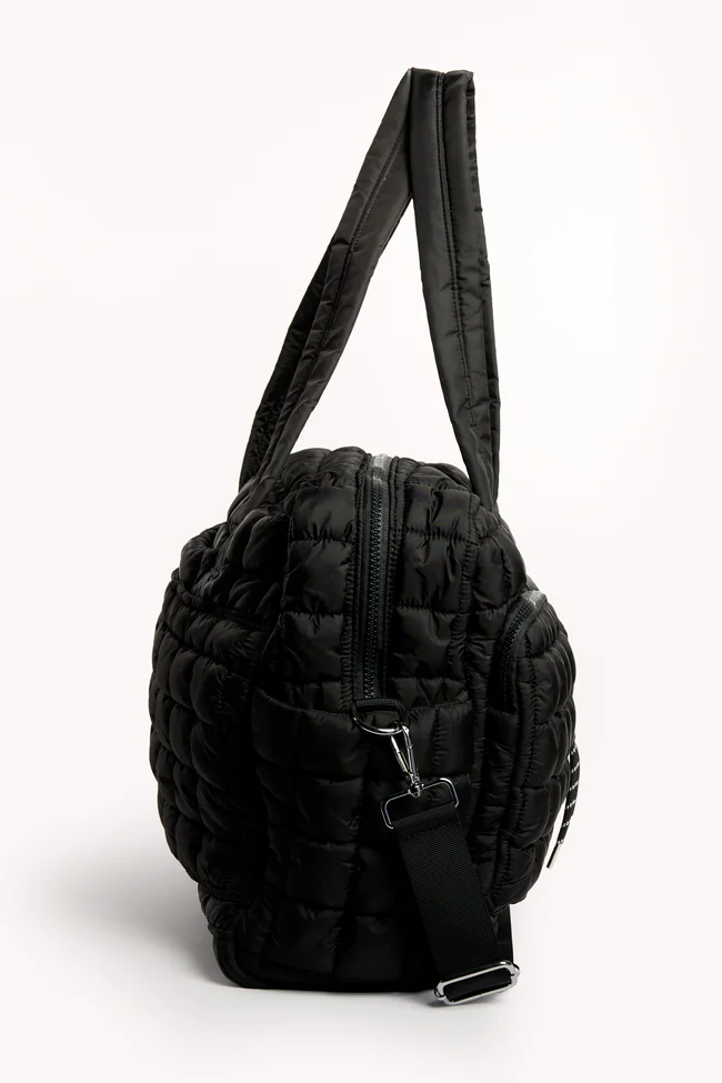 Haylie Black Quilted Weekender - Image 5