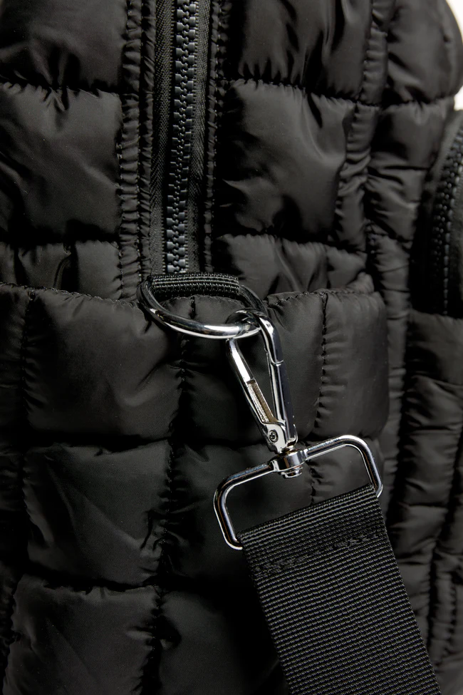 Haylie Black Quilted Weekender - Image 7