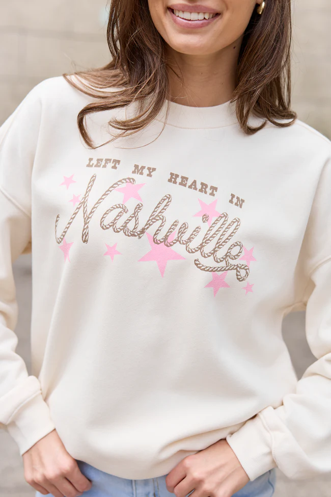 Heart In Nashville Cream Graphic Sweatshirt - Image 2