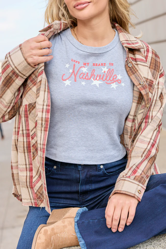 Heart In Nashville Heather Grey Baby Graphic Tee - Image 2
