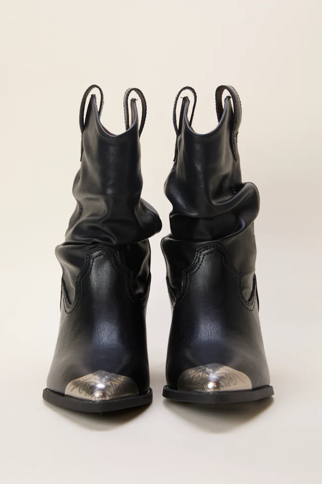 Heather Black Slouch Boots FINAL SALE - Image 4