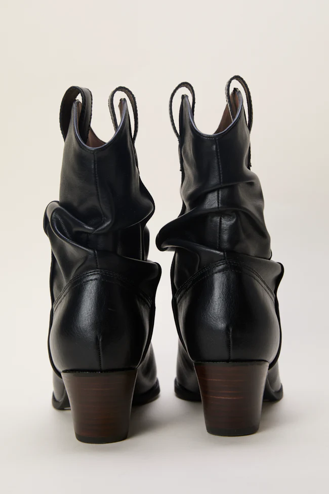 Heather Black Slouch Boots FINAL SALE - Image 6