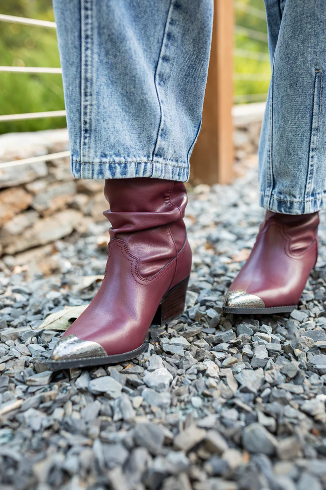 Heather Claret Slouch Boots FINAL SALE - Image 2