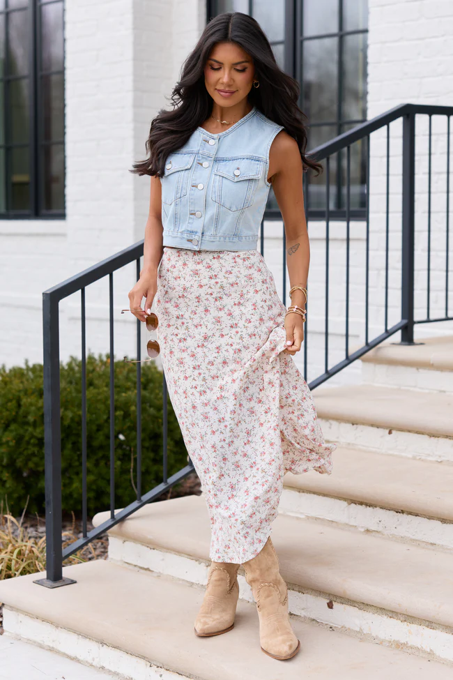 Holland Ivory Floral Maxi Skirt - Image 2