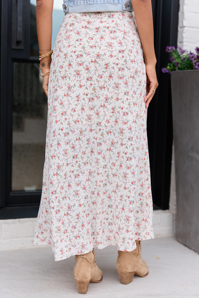 Holland Ivory Floral Maxi Skirt - Image 4