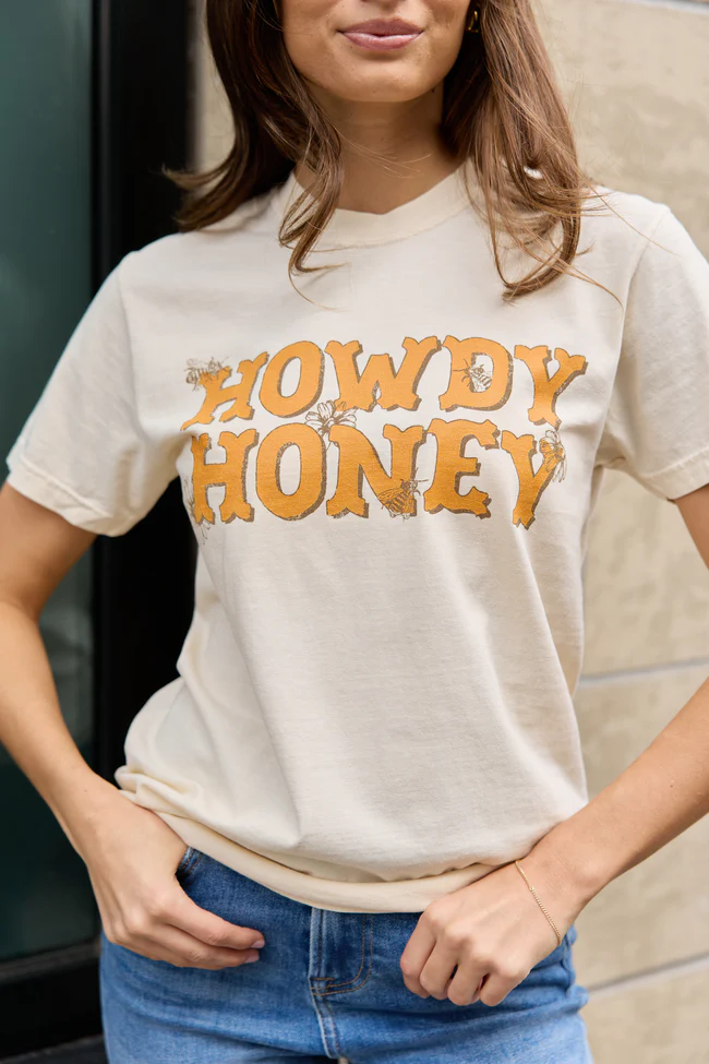 Howdy Honey Ivory Graphic Tee - Image 2