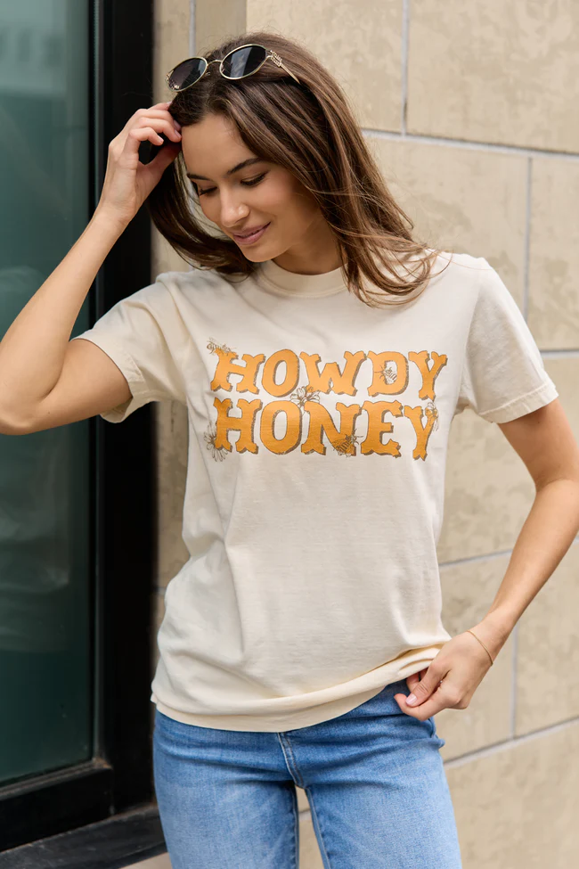 Howdy Honey Ivory Graphic Tee - Image 3